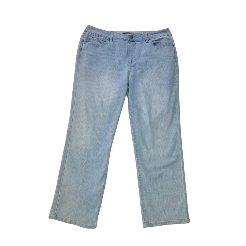 d.jeans Womens Light Wash Straight Leg Denim Jeans Size 8 Repreve Stretch Blue